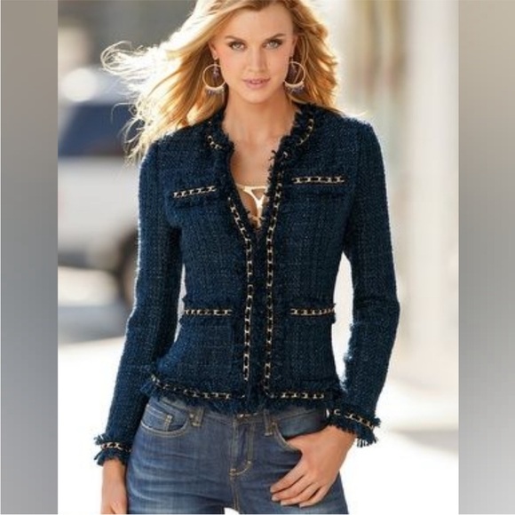 Boston Proper Jackets & Blazers - Boston Proper Parisian Tweed Blue Blazer